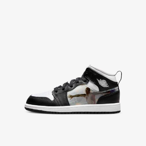 Boty Nike Air Jordan 1 Mid Tops Pro Děti Černá Červený Dark
