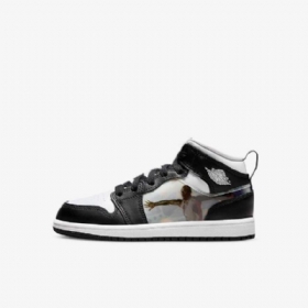 Boty Nike Air Jordan 1 Mid Tops Pro Děti Černá Červený Dark