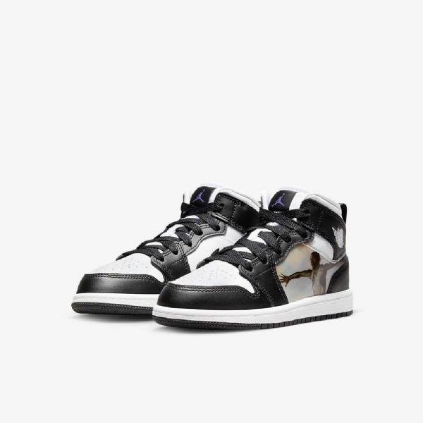Boty Nike Air Jordan 1 Mid Tops Pro Děti Černá Červený Dark