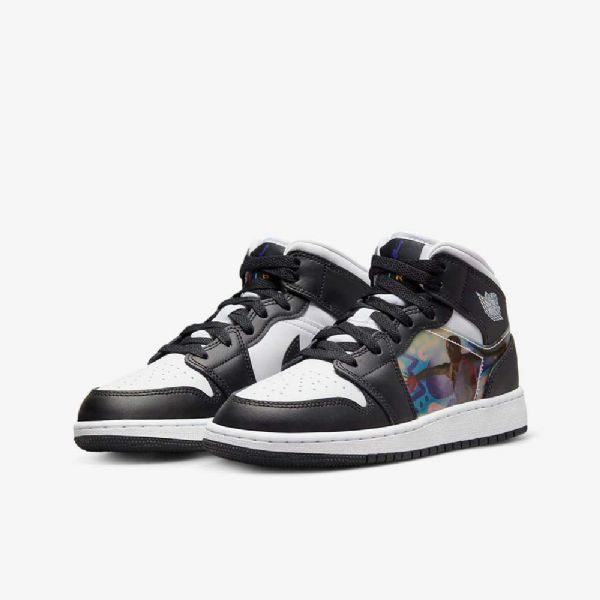 Boty Nike Air Jordan 1 Mid Tops Pro Děti Černá Červený Dark