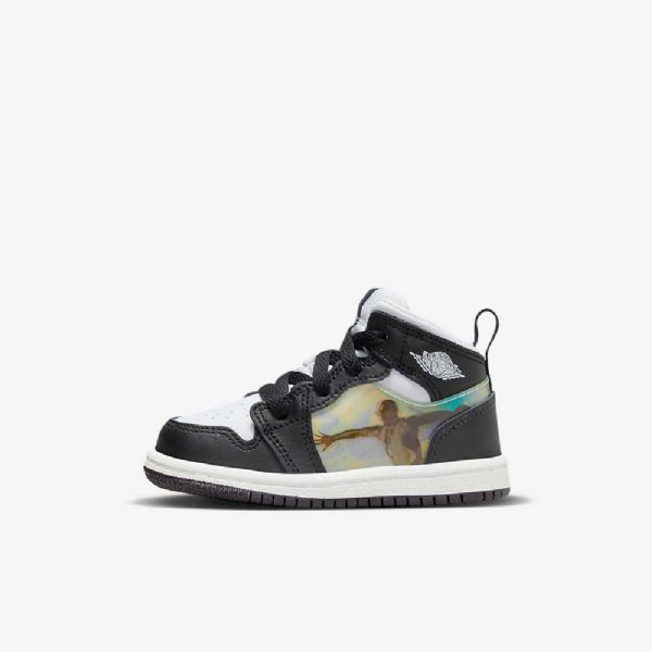 Boty Nike Air Jordan 1 Mid Tops Pro Děti Černá Červený Dark