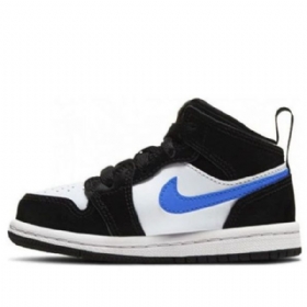 Boty Nike Air Jordan 1 Mid Tops Pro Děti Modrá Černá Bílá
