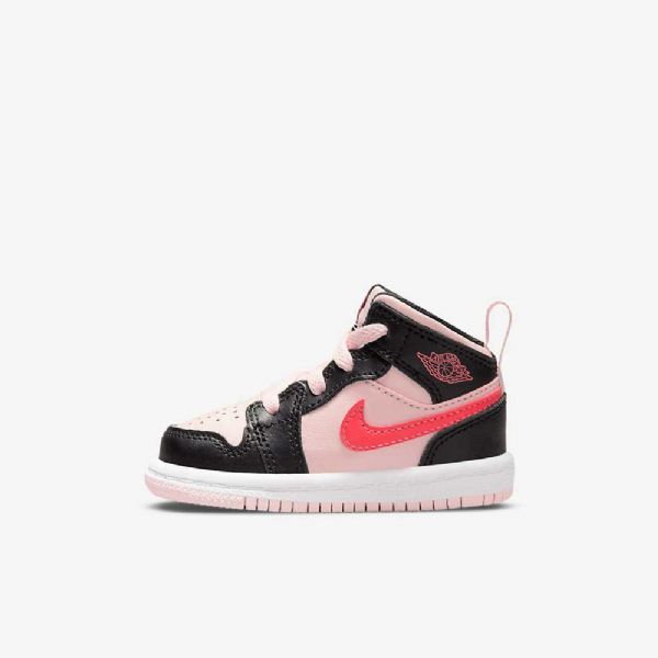 Boty Nike Air Jordan 1 Mid Tops Pro Děti Růžový Černá