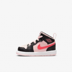 Boty Nike Air Jordan 1 Mid Tops Pro Děti Růžový Černá