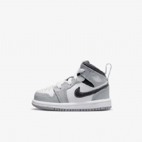 Boty Nike Air Jordan 1 Mid Tops Pro Děti Světle Šedá Bílá