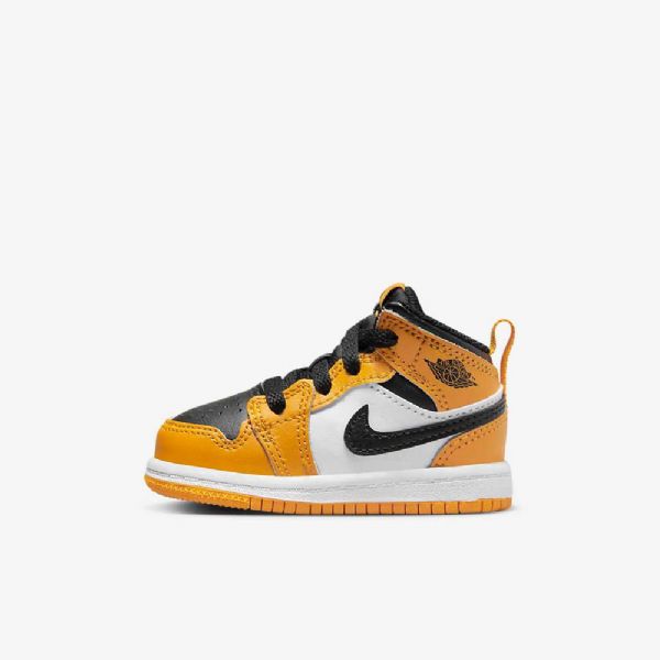 Boty Nike Air Jordan 1 Mid Tops Pro Děti Žlutá Černá