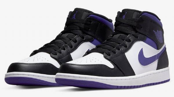 Boty Nike Air Jordan 1 Mid Tops Pro Ženy Bílá Černá Fialová