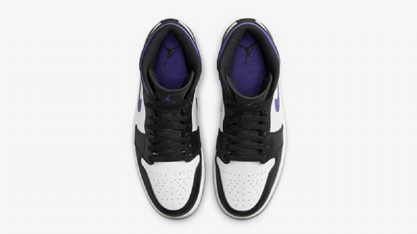 Boty Nike Air Jordan 1 Mid Tops Pro Ženy Bílá Černá Fialová