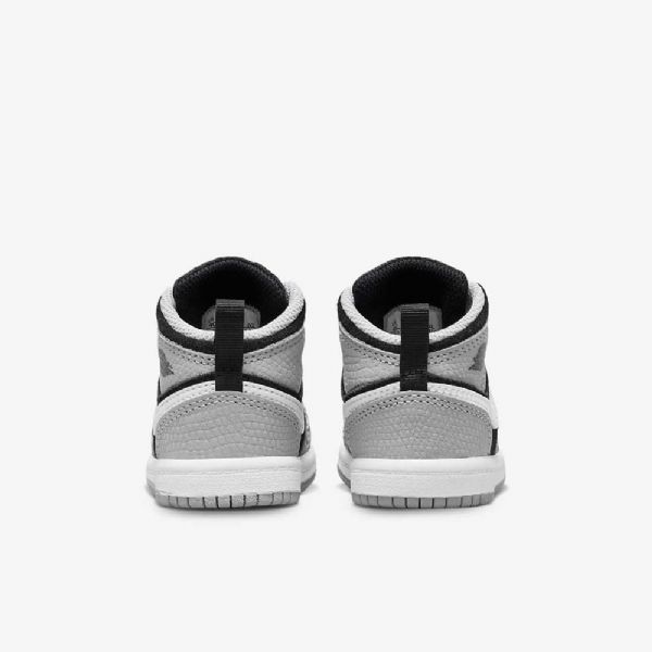 Boty Nike Air Jordan 1 Mid Tops Se Pro Děti Černá Bílá Světle Šedá Červená