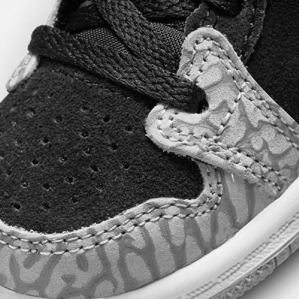 Boty Nike Air Jordan 1 Mid Tops Se Pro Děti Černá Bílá Světle Šedá Červená