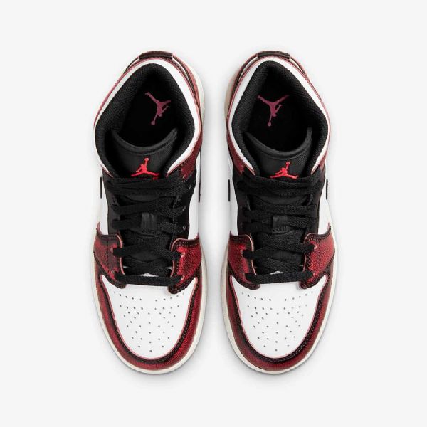 Boty Nike Air Jordan 1 Mid Tops Se Pro Děti Černá Bílý
