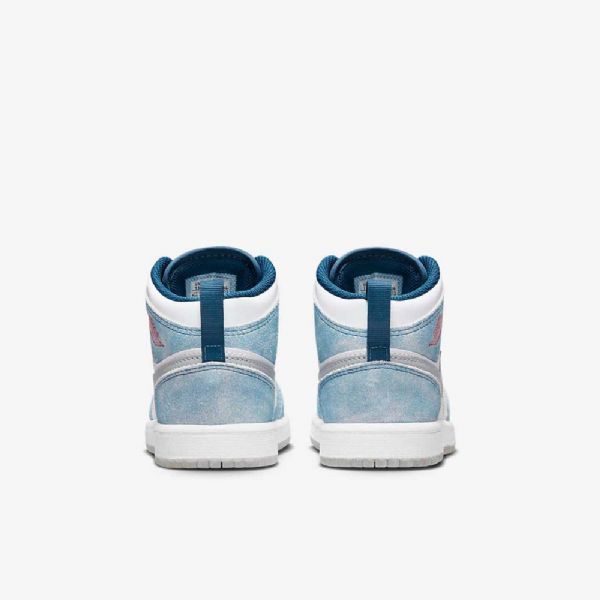 Boty Nike Air Jordan 1 Mid Tops Se Pro Děti Modrá Bílá Světle Šedá Červená