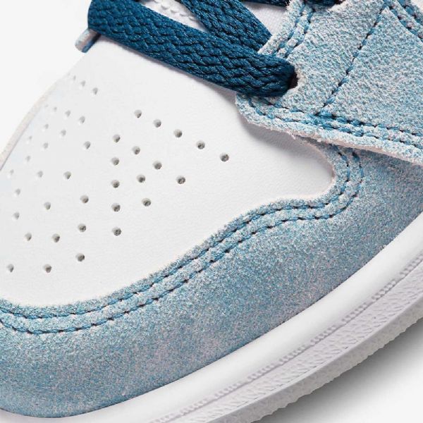 Boty Nike Air Jordan 1 Mid Tops Se Pro Děti Modrá Bílá Světle Šedá Červená