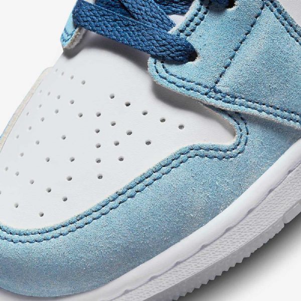 Boty Nike Air Jordan 1 Mid Tops Se Pro Děti Modrá Bílá Světle Šedá Červená
