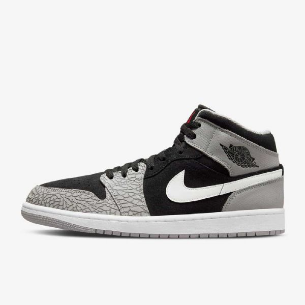 Boty Nike Air Jordan 1 Mid Tops Se Pro Ženy Černá Bílá Světle Šedá Červená