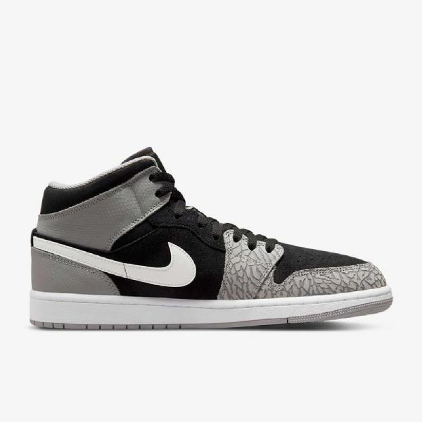 Boty Nike Air Jordan 1 Mid Tops Se Pro Ženy Černá Bílá Světle Šedá Červená