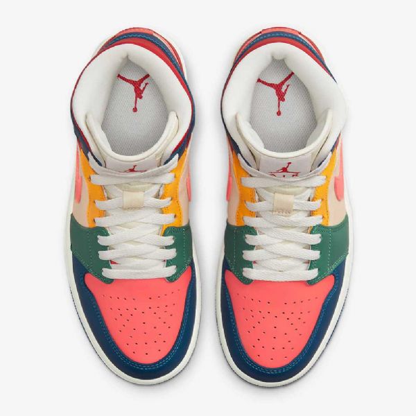 Boty Nike Air Jordan 1 Mid Tops Se Pro Ženy Modrá Červená