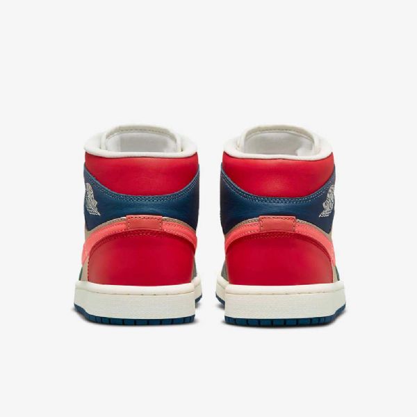 Boty Nike Air Jordan 1 Mid Tops Se Pro Ženy Modrá Červená