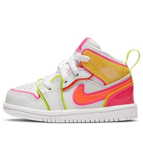 Boty Nike Air Jordan 1 Mid Tops Se Td Pro Děti Bílé