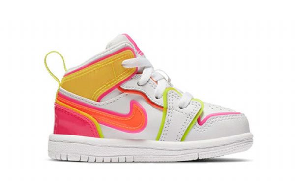 Boty Nike Air Jordan 1 Mid Tops Se Td Pro Děti Bílé