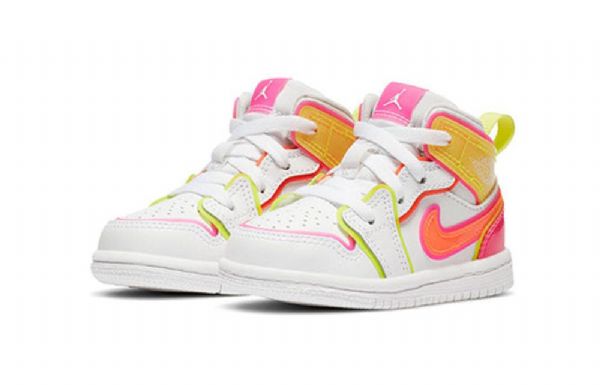Boty Nike Air Jordan 1 Mid Tops Se Td Pro Děti Bílé