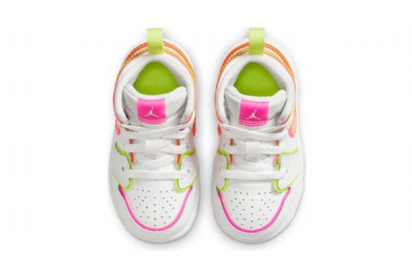 Boty Nike Air Jordan 1 Mid Tops Se Td Pro Děti Bílé