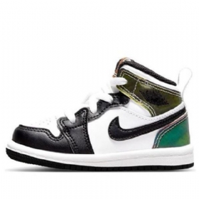 Boty Nike Air Jordan 1 Mid Tops Se Td Pro Děti Černá Bílý