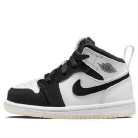 Boty Nike Air Jordan 1 Mid Tops Se Td Pro Děti Černá Bílý