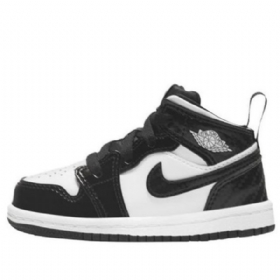 Boty Nike Air Jordan 1 Mid Tops Se Td Pro Děti Černá Bílý