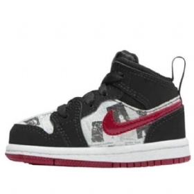 Boty Nike Air Jordan 1 Mid Tops Se Td Pro Děti Černá Červený