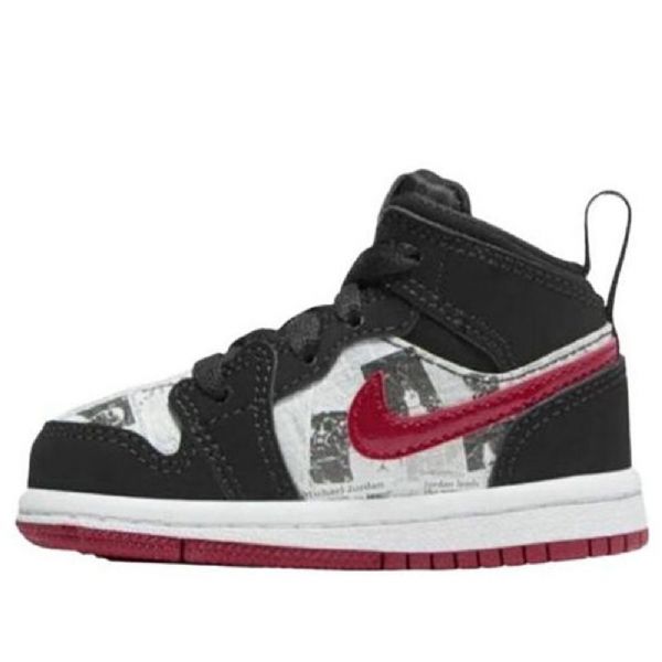 Boty Nike Air Jordan 1 Mid Tops Se Td Pro Děti Černá Červený