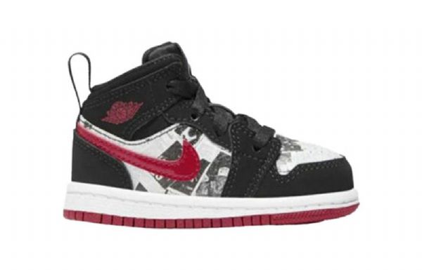 Boty Nike Air Jordan 1 Mid Tops Se Td Pro Děti Černá Červený