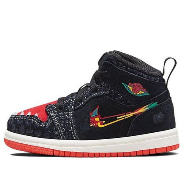 Boty Nike Air Jordan 1 Mid Tops Se Td Pro Děti Černé
