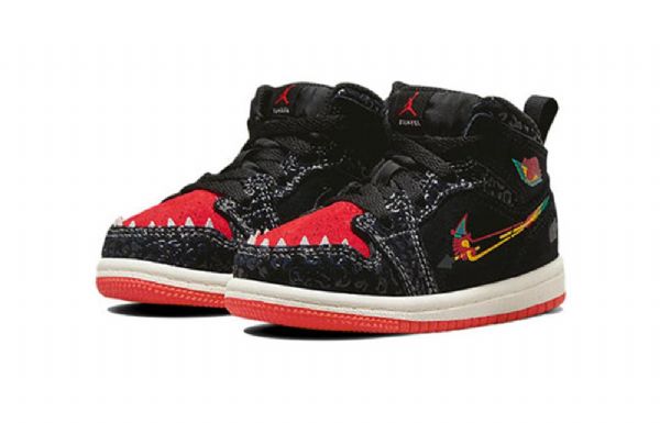 Boty Nike Air Jordan 1 Mid Tops Se Td Pro Děti Černé