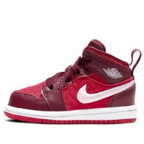 Boty Nike Air Jordan 1 Mid Tops Se Td Pro Děti Červené