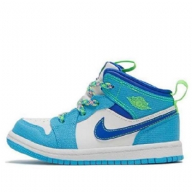 Boty Nike Air Jordan 1 Mid Tops Se Td Pro Děti Modrá Bílá