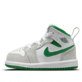 Boty Nike Air Jordan 1 Mid Tops Se Td Pro Děti Šedozelené