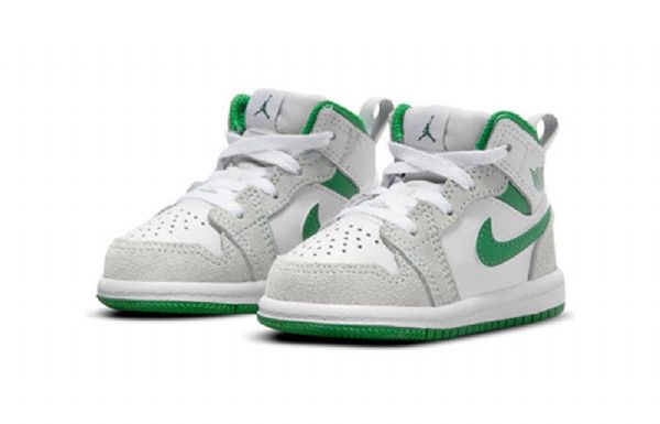 Boty Nike Air Jordan 1 Mid Tops Se Td Pro Děti Šedozelené