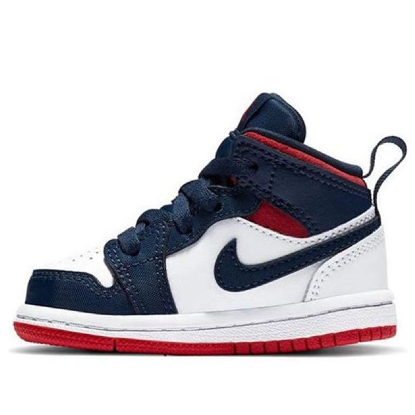 Boty Nike Air Jordan 1 Mid Tops Se Td Pro Děti Tmavě Modrá Bílý