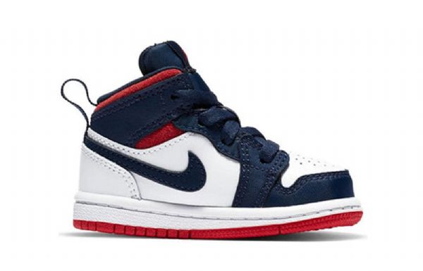Boty Nike Air Jordan 1 Mid Tops Se Td Pro Děti Tmavě Modrá Bílý