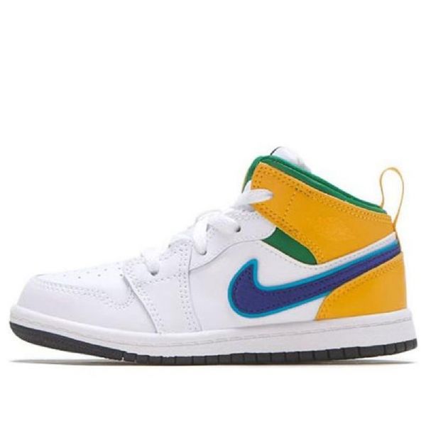 Boty Nike Air Jordan 1 Mid Tops Td Pro Děti Bílý Nachový