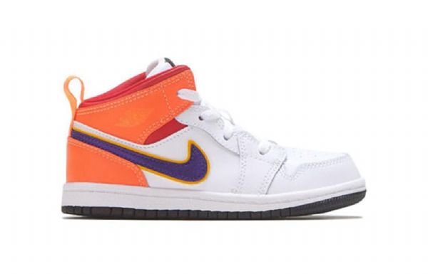 Boty Nike Air Jordan 1 Mid Tops Td Pro Děti Bílý Nachový