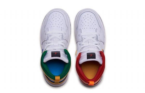 Boty Nike Air Jordan 1 Mid Tops Td Pro Děti Bílý Nachový