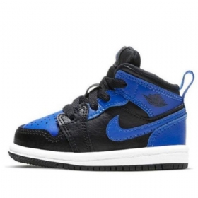 Boty Nike Air Jordan 1 Mid Tops Td Pro Děti Černá Modrý