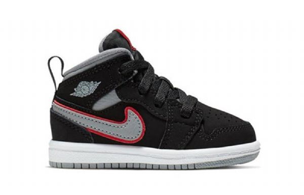 Boty Nike Air Jordan 1 Mid Tops Td Pro Děti Černá Šedá