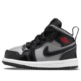 Boty Nike Air Jordan 1 Mid Tops Td Pro Děti Černá Šedá