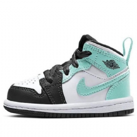 Boty Nike Air Jordan 1 Mid Tops Td Pro Děti Černá Tyrkysová
