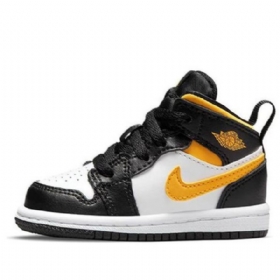 Boty Nike Air Jordan 1 Mid Tops Td Pro Děti Černá Zlatý