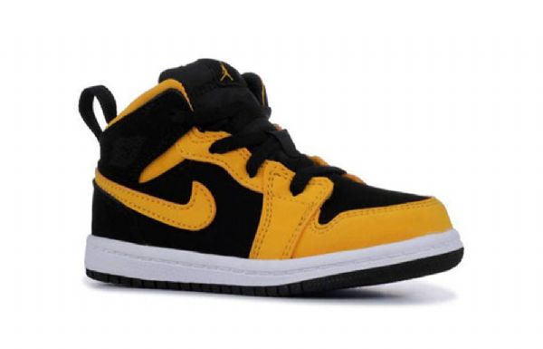 Boty Nike Air Jordan 1 Mid Tops Td Pro Děti Černá Žlutá