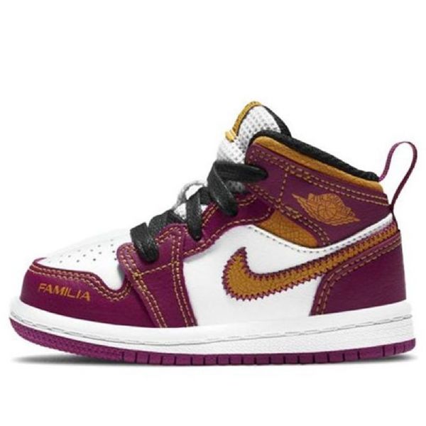 Boty Nike Air Jordan 1 Mid Tops Td Pro Děti Nachový Bílý Žlutá
